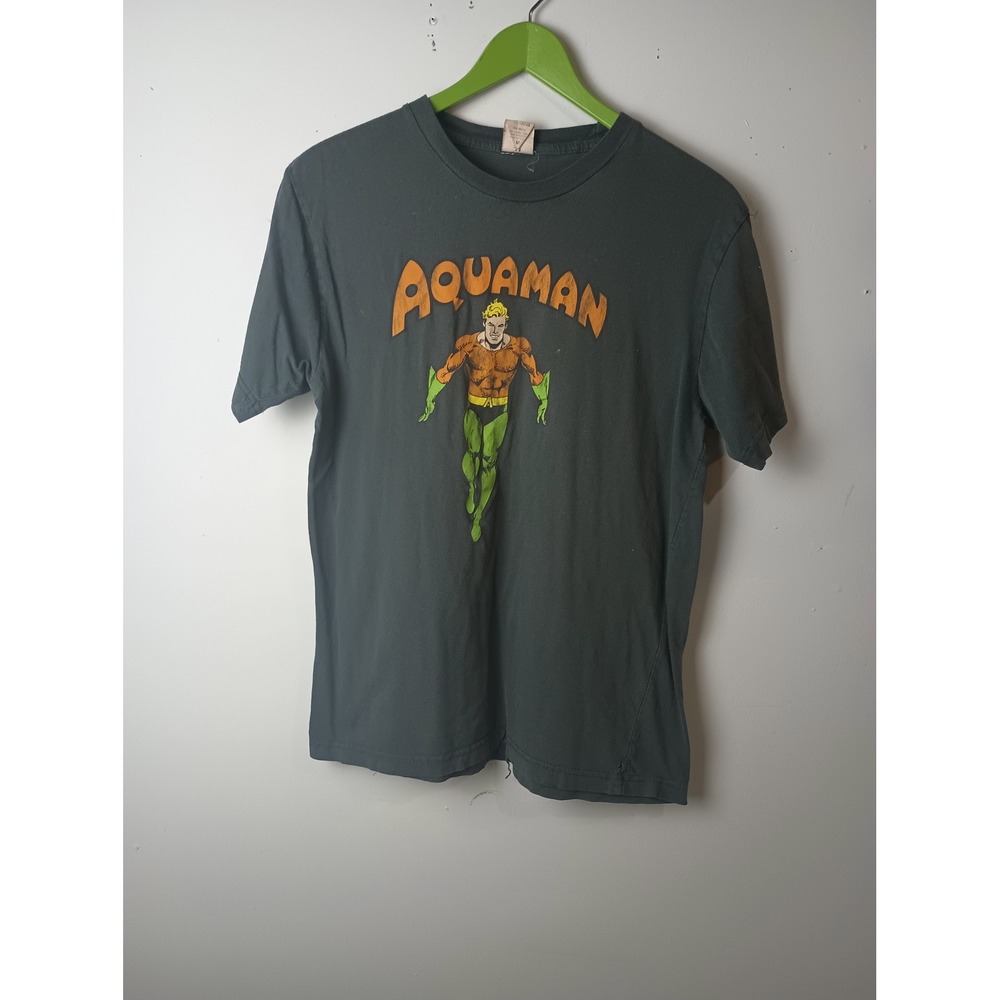 Vintage 2006 DC Comics Aquaman Graphic T-Shirt Gray Distressed Medium